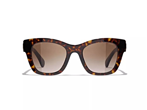 Chanel Dark Brown Tortoise "CC" Logo Accent Frame/ Brown Lens Sunglasses