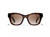 Chanel Dark Brown Tortoise "CC" Logo Accent Frame/ Brown Lens Sunglasses
