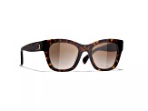 Chanel Dark Brown Tortoise "CC" Logo Accent Frame/ Brown Lens Sunglasses