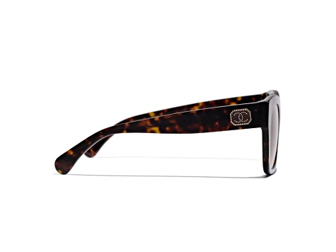 Chanel Dark Brown Tortoise "CC" Logo Accent Frame/ Brown Lens Sunglasses