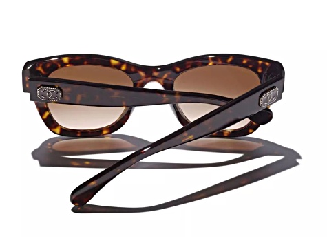 Chanel Dark Brown Tortoise "CC" Logo Accent Frame/ Brown Lens Sunglasses