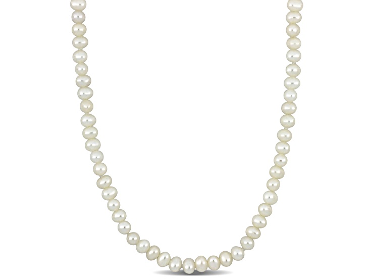 3-4MM Freshwater Cultured Pearl Strand Necklace, 16"