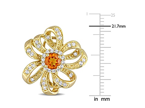 Madeira Citrine and White Topaz 18k Yellow Gold Over Sterling Silver Earrings 1.60ctw