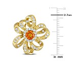 Madeira Citrine and White Topaz 18k Yellow Gold Over Sterling Silver Earrings 1.60ctw