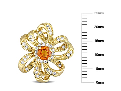 Madeira Citrine and White Topaz 18k Yellow Gold Over Sterling Silver Earrings 1.60ctw