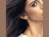 Madeira Citrine and White Topaz 18k Yellow Gold Over Sterling Silver Earrings 1.60ctw
