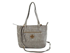 Stone Mountain Stone River Vegan Faux Leather Large Tote in Gray