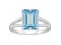 10x8mm Emerald Cut Sky Blue Topaz Rhodium Over Sterling Silver Ring