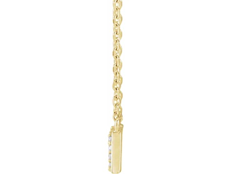 14K Yellow Gold 0.10ctw Diamond Accent MAMA Necklace, 18 Inches.
