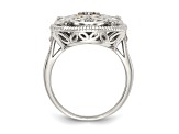 Rhodium Over Sterling Silver with 14K Accent Diamond Vintage Ring