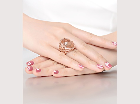 Rose gold plated cubic zirconia cocktail ring discount