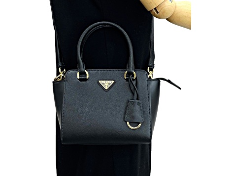 Prada Triangle Logo Black Saffiano Lux Leather Crossbody