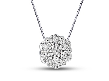 Picture of 0.50ctw Diamond Cluster Pendant in 14k White Gold