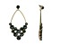 Off Park® Collection, Gold Tone V-Shape Cluster Black Diamond Crystal Oval Earrings.