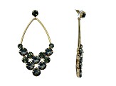 Off Park® Collection, Gold Tone V-Shape Cluster Black Diamond Crystal Oval Earrings.