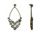 Off Park® Collection, Gold Tone V-Shape Cluster Crystal Clear Oval Earrings.