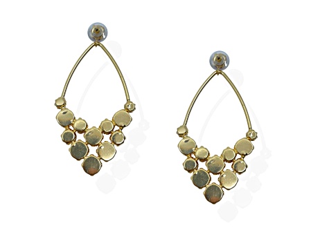 Off Park® Collection, Gold Tone V-Shape Cluster Crystal Clear Oval Earrings.
