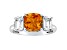 8mm Square Cushion Citrine And White Topaz Rhodium Over Sterling Silver Ring
