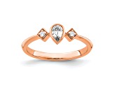 14K Rose Gold Petite Pear Diamond Ring 0.20ctw