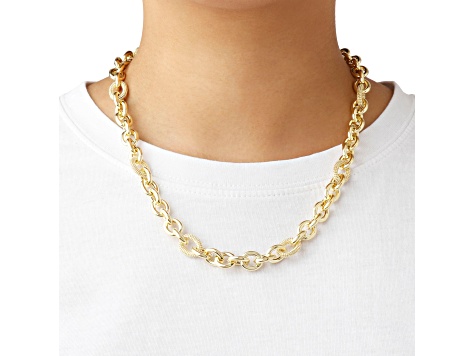 Judith Ripka 14k Gold Clad 20" Rolo Link Necklace