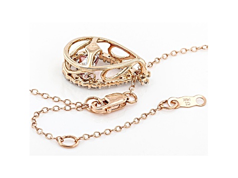Pink and White Lab Grown Diamond 14kt Rose Gold Dancing Pendant With Cable Chain 1.00ctw