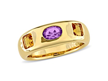Picture of Citrine and Amethyst 14K Yellow Gold Ring 0.9ctw