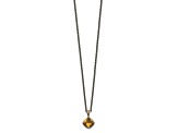 Sterling Silver with 14K Accent Antiqued Citrine Necklace