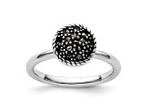 Rhodium Over Sterling Silver Stackable Expressions Marcasite Ring