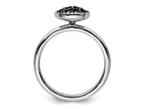 Rhodium Over Sterling Silver Stackable Expressions Marcasite Ring