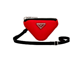 Prada Tessuto Red Nylon Cargo Mini Triangle Pouch on Lanyard Neck Bag