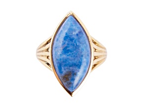 Barse Jewelry Blue Lapis Lazuli Gold Tone Spark Ring