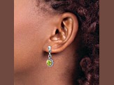 Sterling Silver with 14K Gold Flash Plated Peridot Earrings