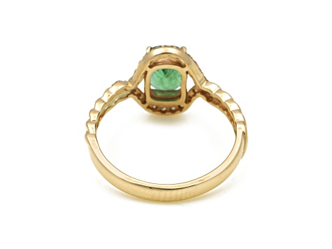 1.09Ctw Emerald with 0.17Ctw Ring in 14K YG