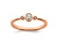 14K Rose Gold Petite Oval Diamond Ring 0.16ctw