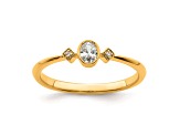 14K Yellow Gold Petite Oval Diamond Ring 0.16ctw