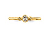 14K Yellow Gold Petite Oval Diamond Ring 0.16ctw