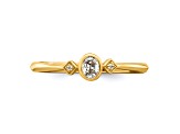 14K Yellow Gold Petite Oval Diamond Ring 0.16ctw