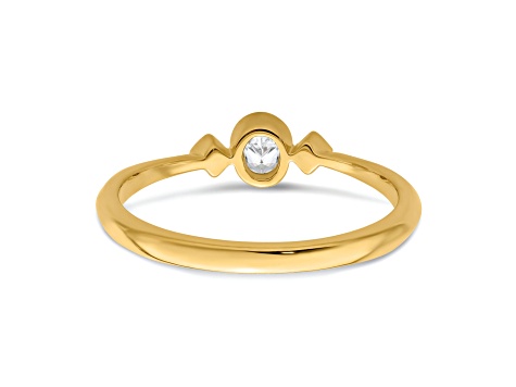 14K Yellow Gold Petite Oval Diamond Ring 0.16ctw