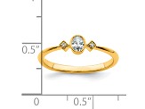 14K Yellow Gold Petite Oval Diamond Ring 0.16ctw