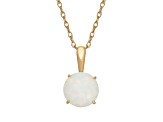 Round Lab Created Opal 10K Yellow Gold Pendant 0.65ctw