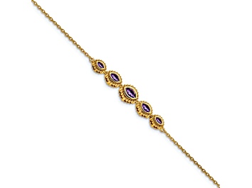 Picture of 14k Yellow Gold Marquise Amethyst Bracelet