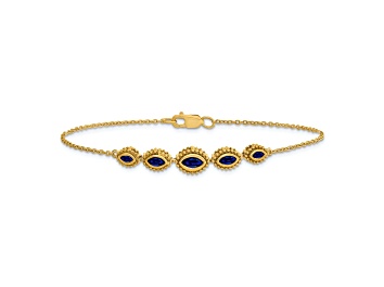 Picture of 14k Yellow Gold Marquise Sapphire Bracelet