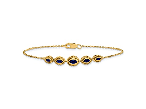 14k Yellow Gold Marquise Sapphire Bracelet