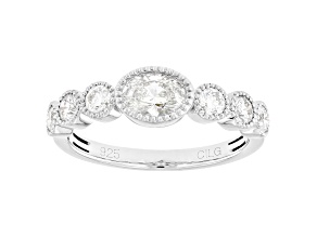 White Lab-Grown Diamond F-G VS-SI Rhodium Over Sterling Silver Ring 1.00ctw