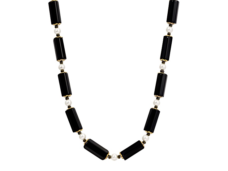 Onyx Tube Bead Necklace 15