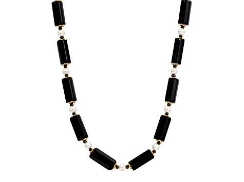 Onyx Tube Bead Necklace 15