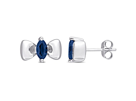 Sapphire 10K White Gold Earrings 0.64ctw