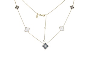 EFFY 14K Yellow Gold Mother Of Pearl and Diamond 18 Inch Necklace