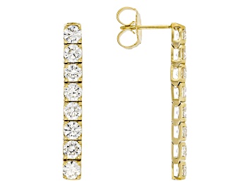 Picture of White Lab-Grown Diamond F-G SI 14K Yellow Gold Drop Earrings 2.25ctw