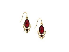 1928 Jewelry Gold-Tone Red Drop Earring